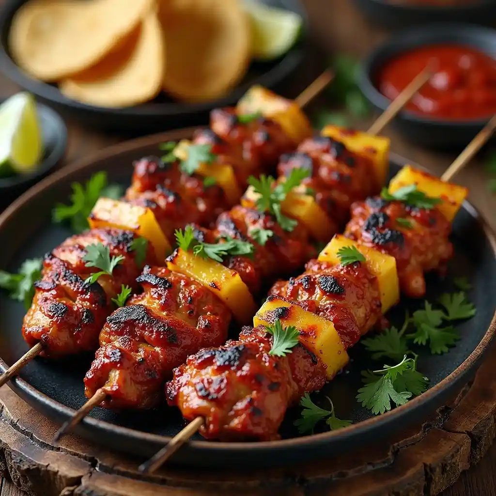 Al Pastor-Style Chicken Skewers