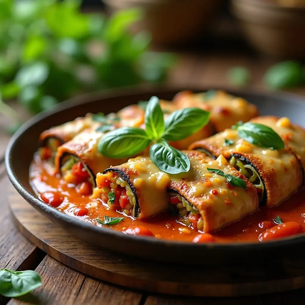Eggplant Involtini with Cashew Bechamel