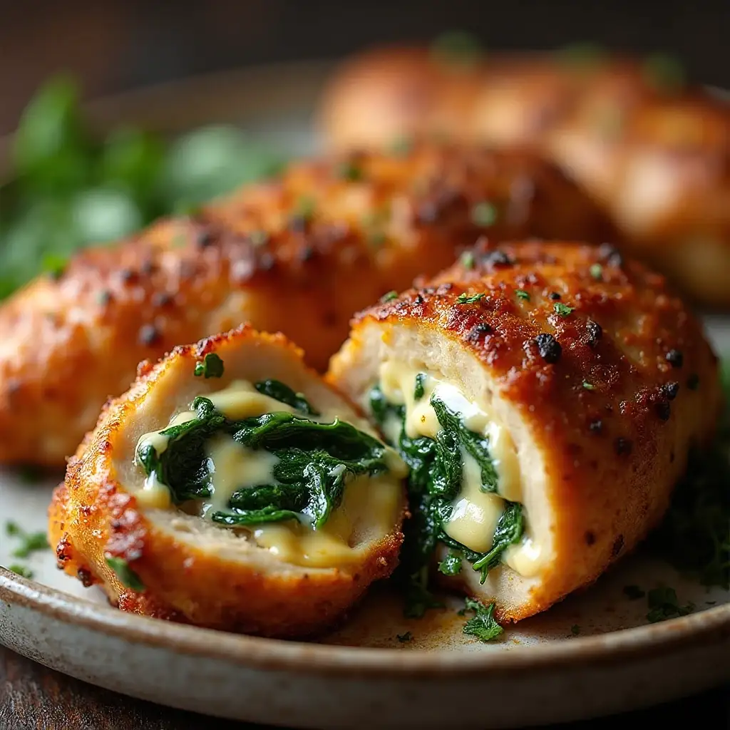 Cajun Chicken Stuffed with Pepper Jack Cheese & Spinach