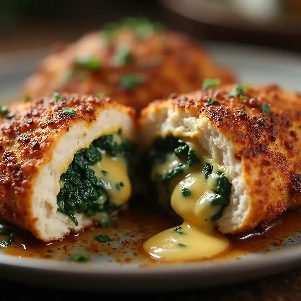 Cajun Chicken Stuffed with Pepper Jack Cheese & Spinach