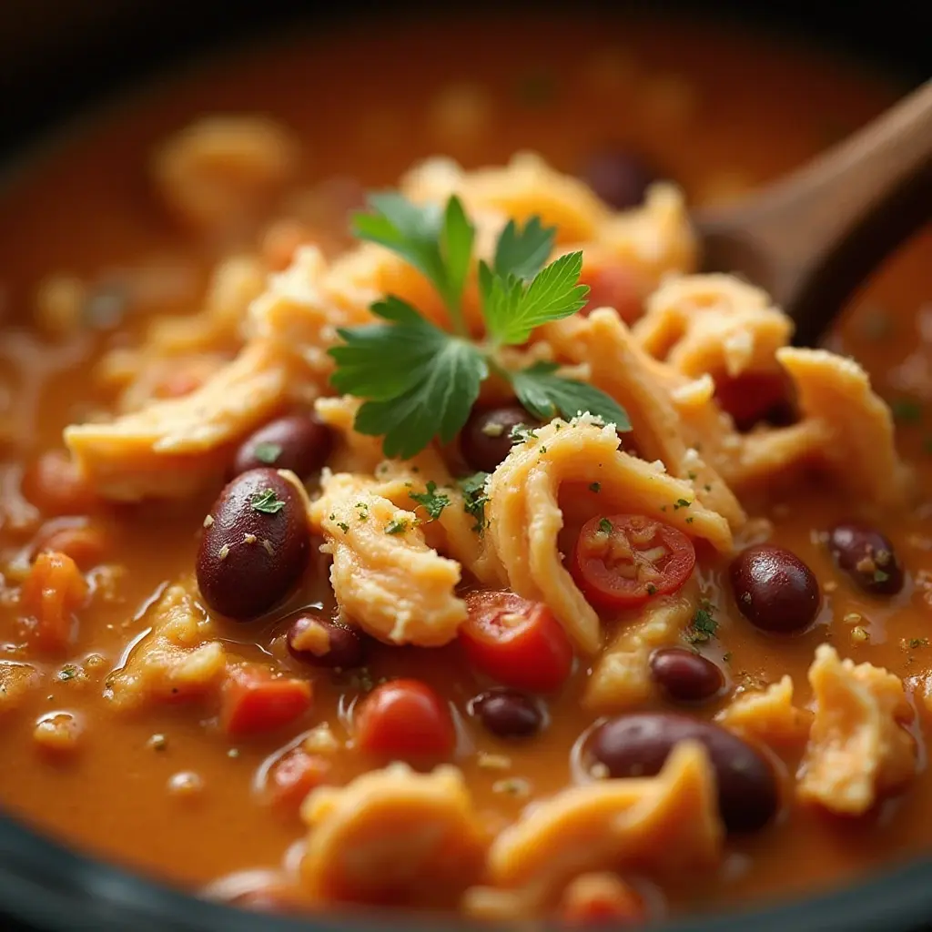 Easy Crock Pot Cream Cheese Chicken Chili