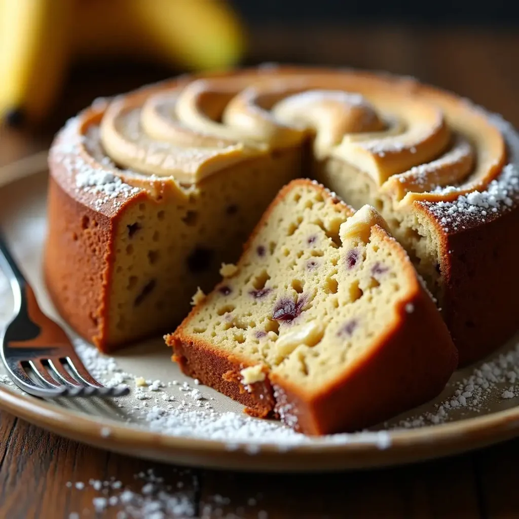 Banana Coffee Cake with Cream Cheese Swirl