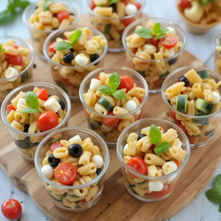 mini pasta salad cups