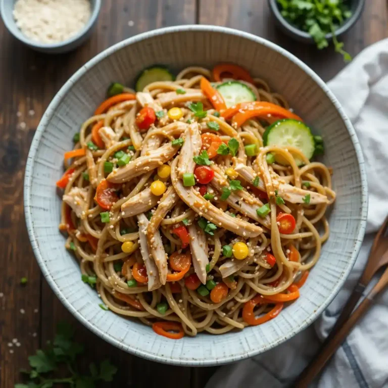 Chilled Soba Salad with Leftover Rotisserie Chicken