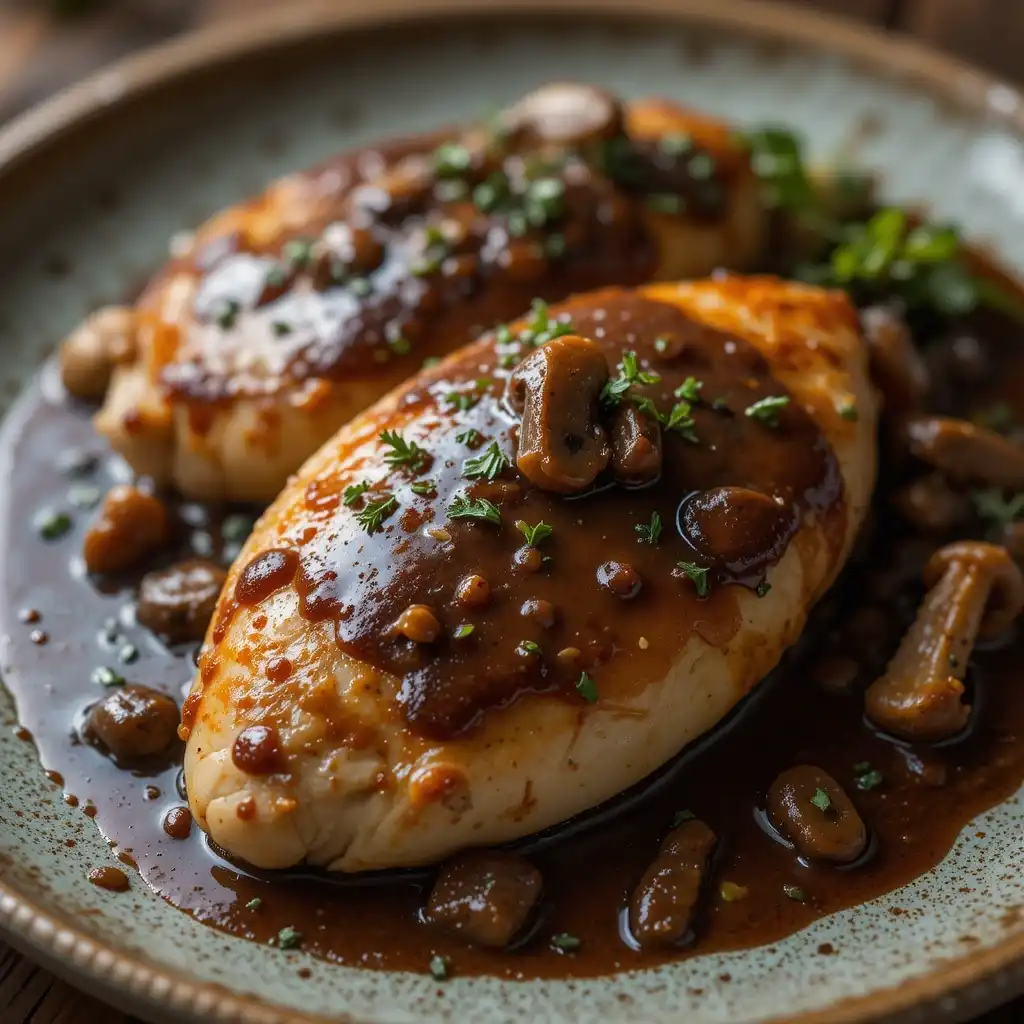 Chicken and Mushroom Wine Sauce