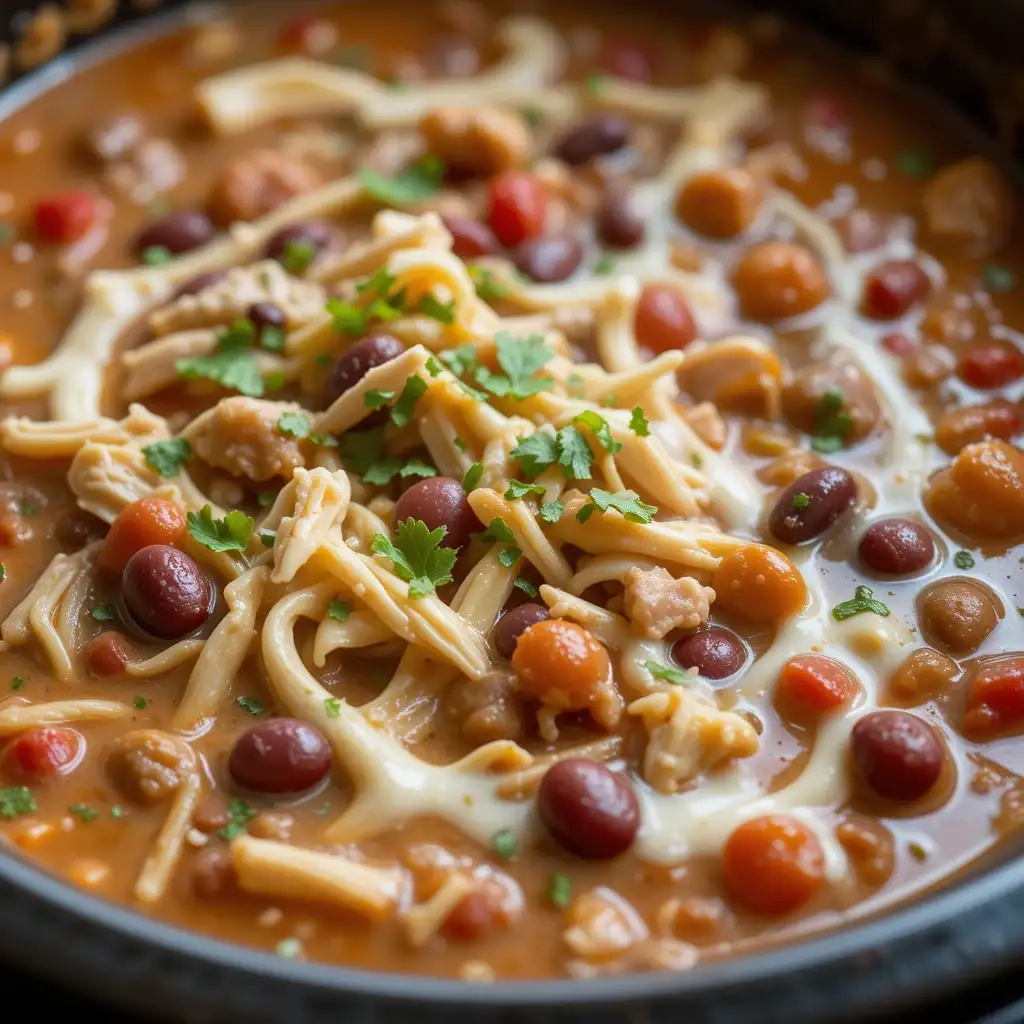 Easy Crock Pot Cream Cheese Chicken Chili