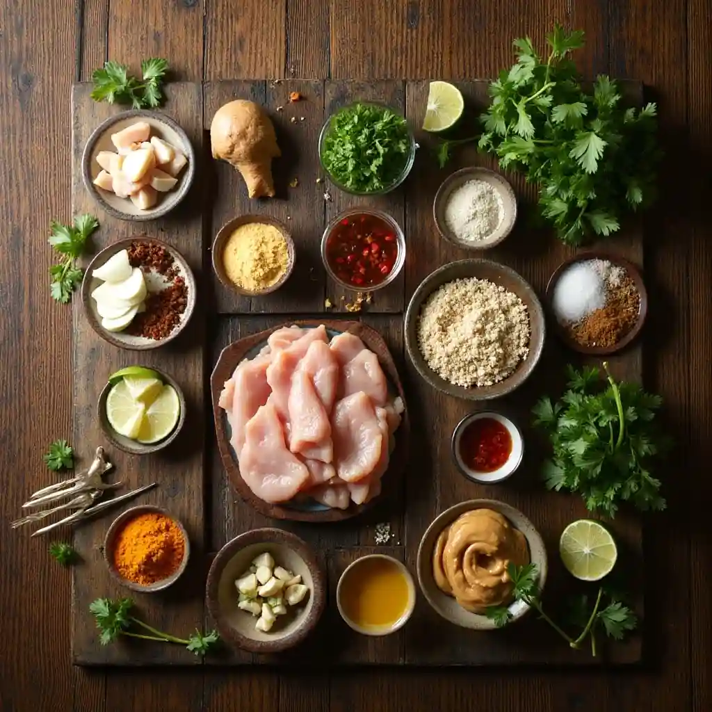 Chicken Satay Skewers with Peanut Sauce