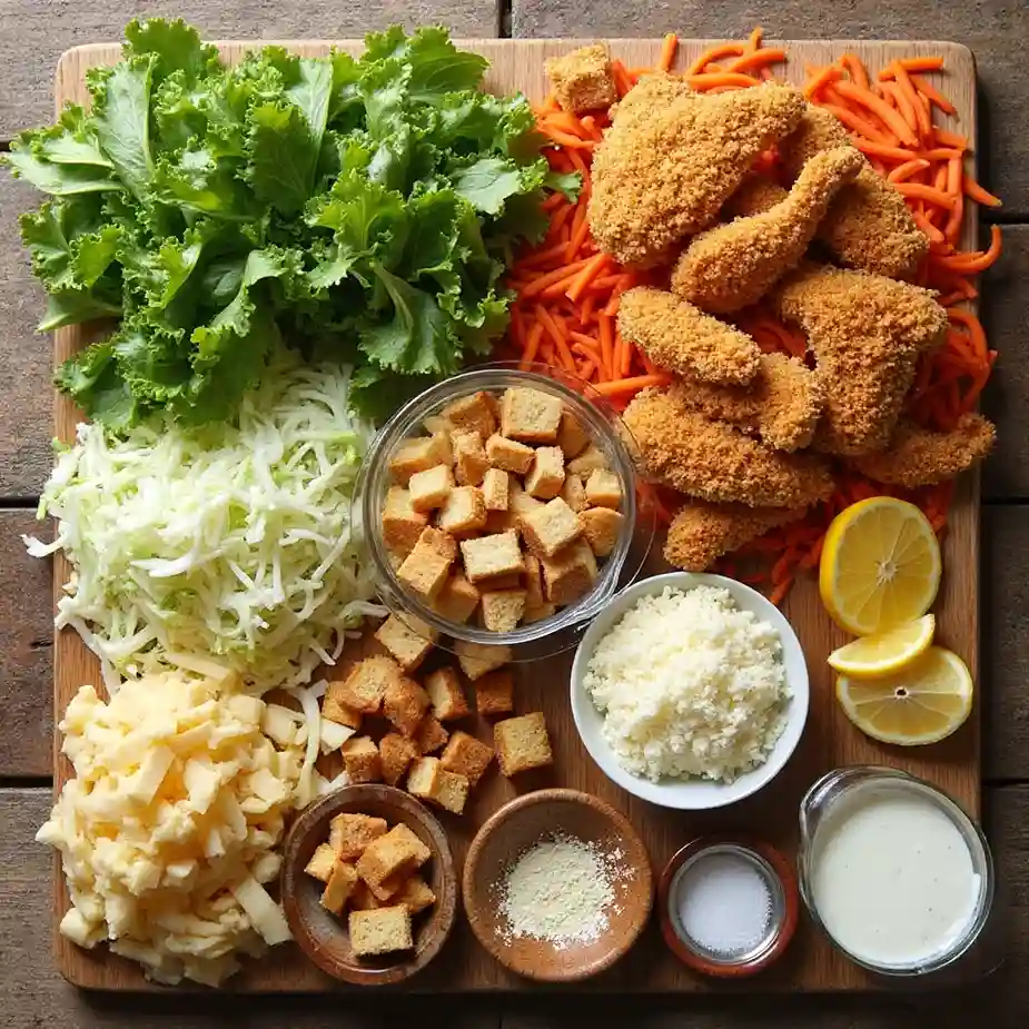 Caesar Slaw with Crunchy Chicken