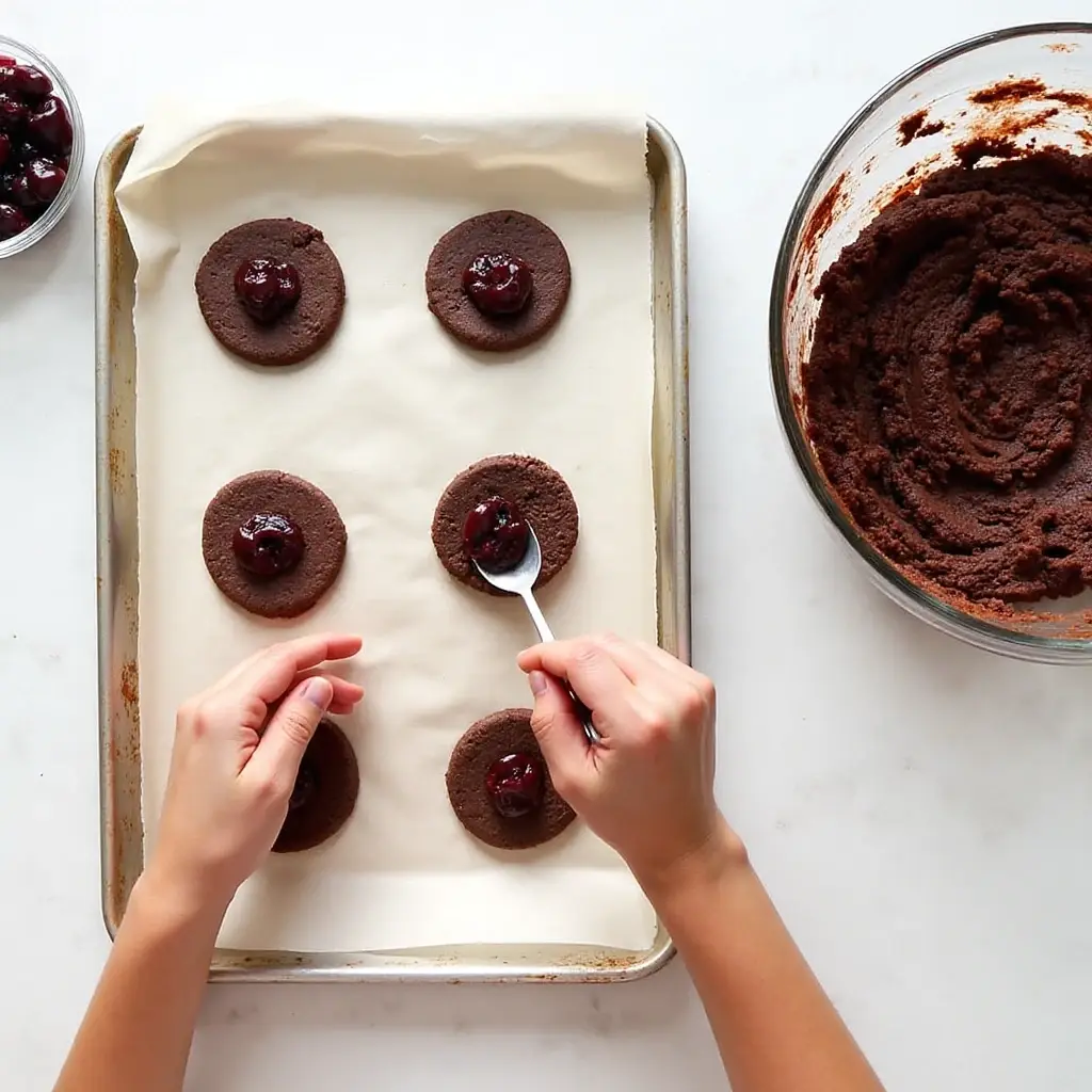 Easy Chocolate Cherry Stuffed Cookies
