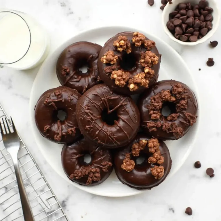Triple Chocolate Donuts with Crunchy Cereal Topping