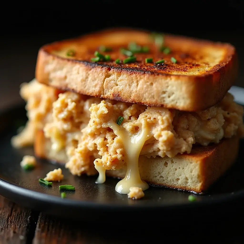 Healthy Cheesy Chicken Garlic Bread Sandwich