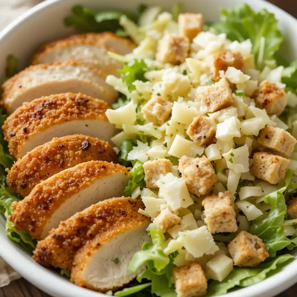 Caesar Slaw with Crunchy Chicken