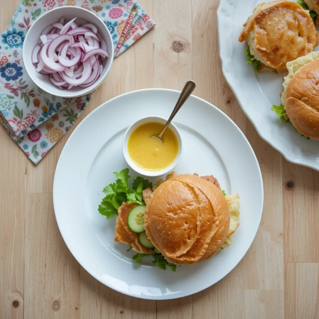 Broiled Salmon Burgers with Curry Remoulade