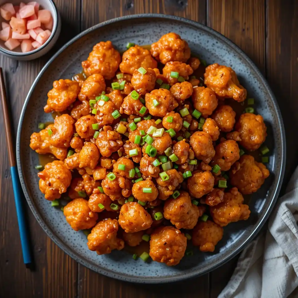 delicious and spicy Korean popcorn chicken