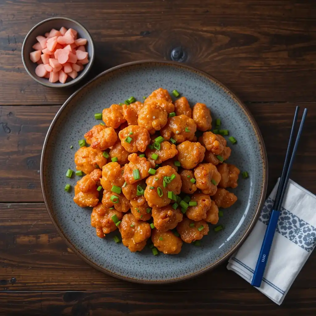delicious and spicy Korean popcorn chicken