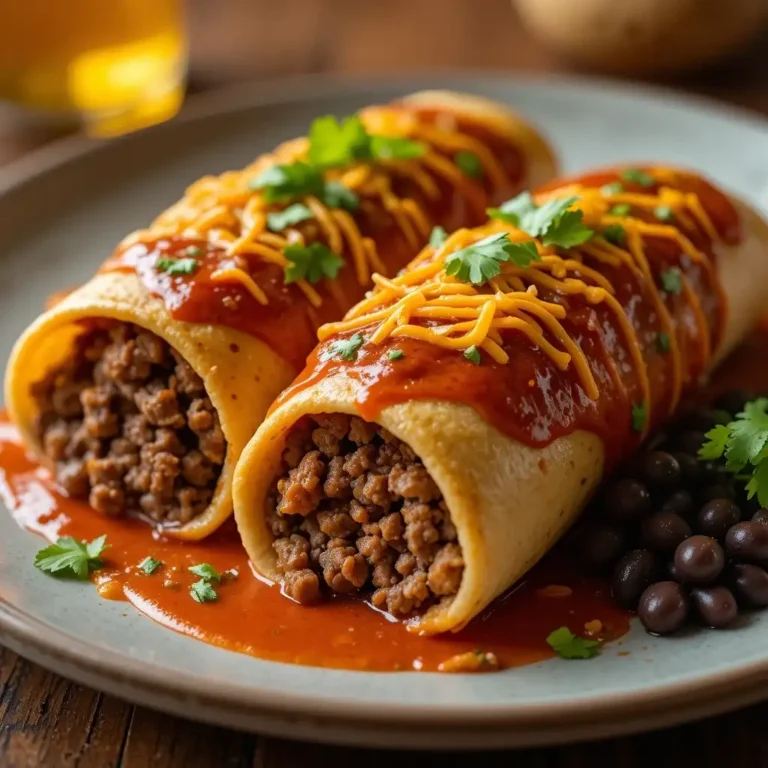 easy homemade beef enchiladas with red sauce