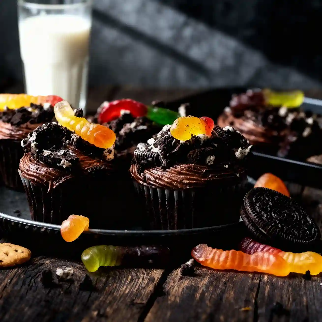 Halloween Dirt Cupcakes