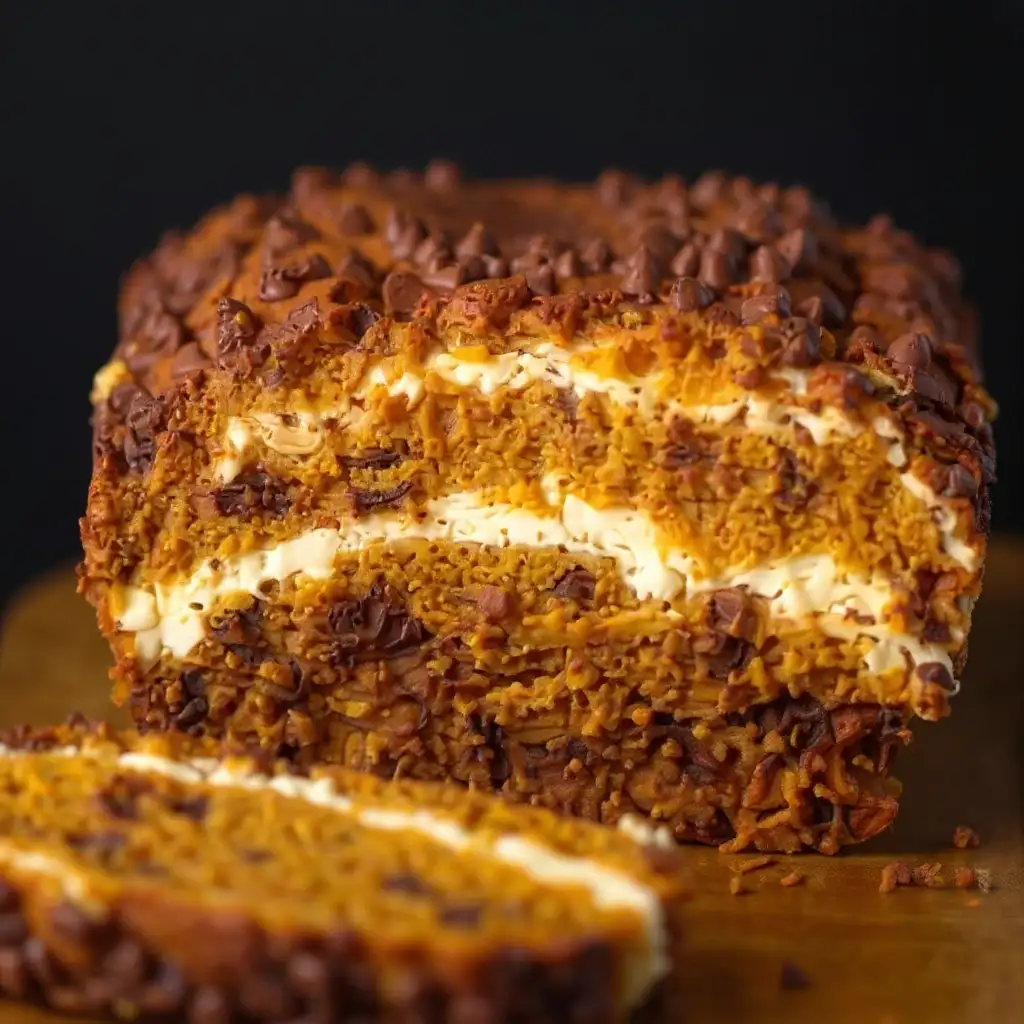 Chocolate Chip Pumpkin Cream Cheese Bread