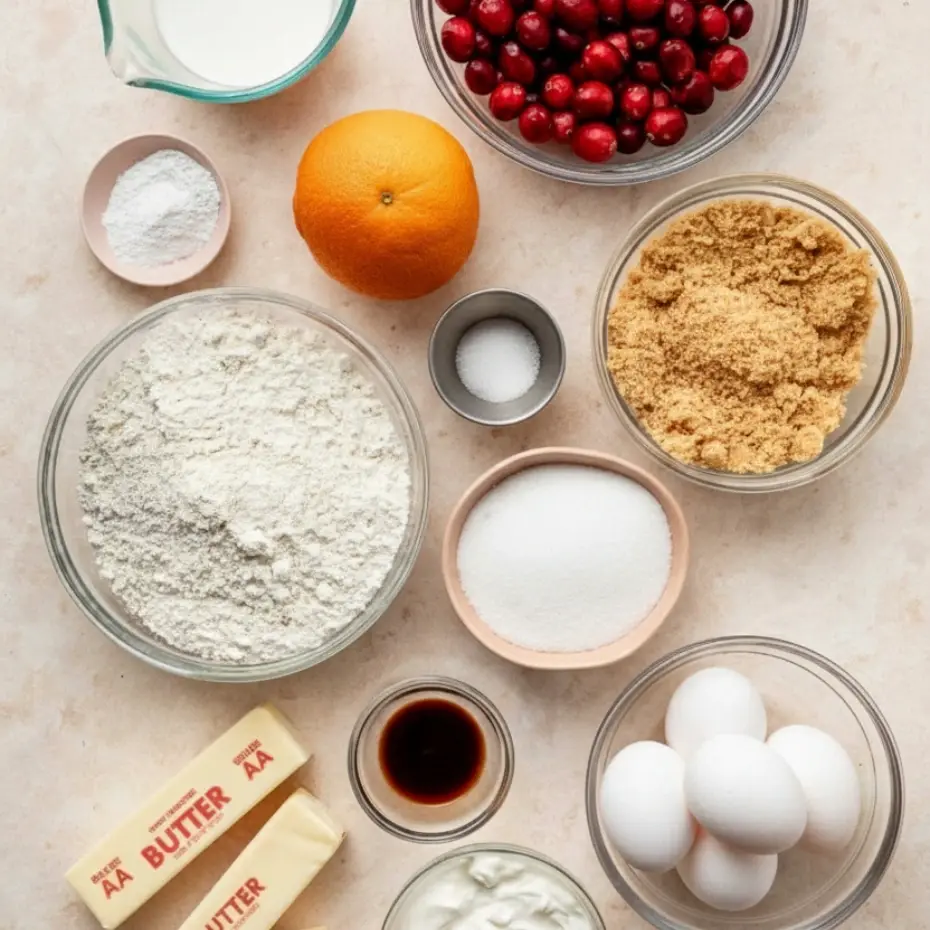 Cranberry Pound Cake with Orange Glaze