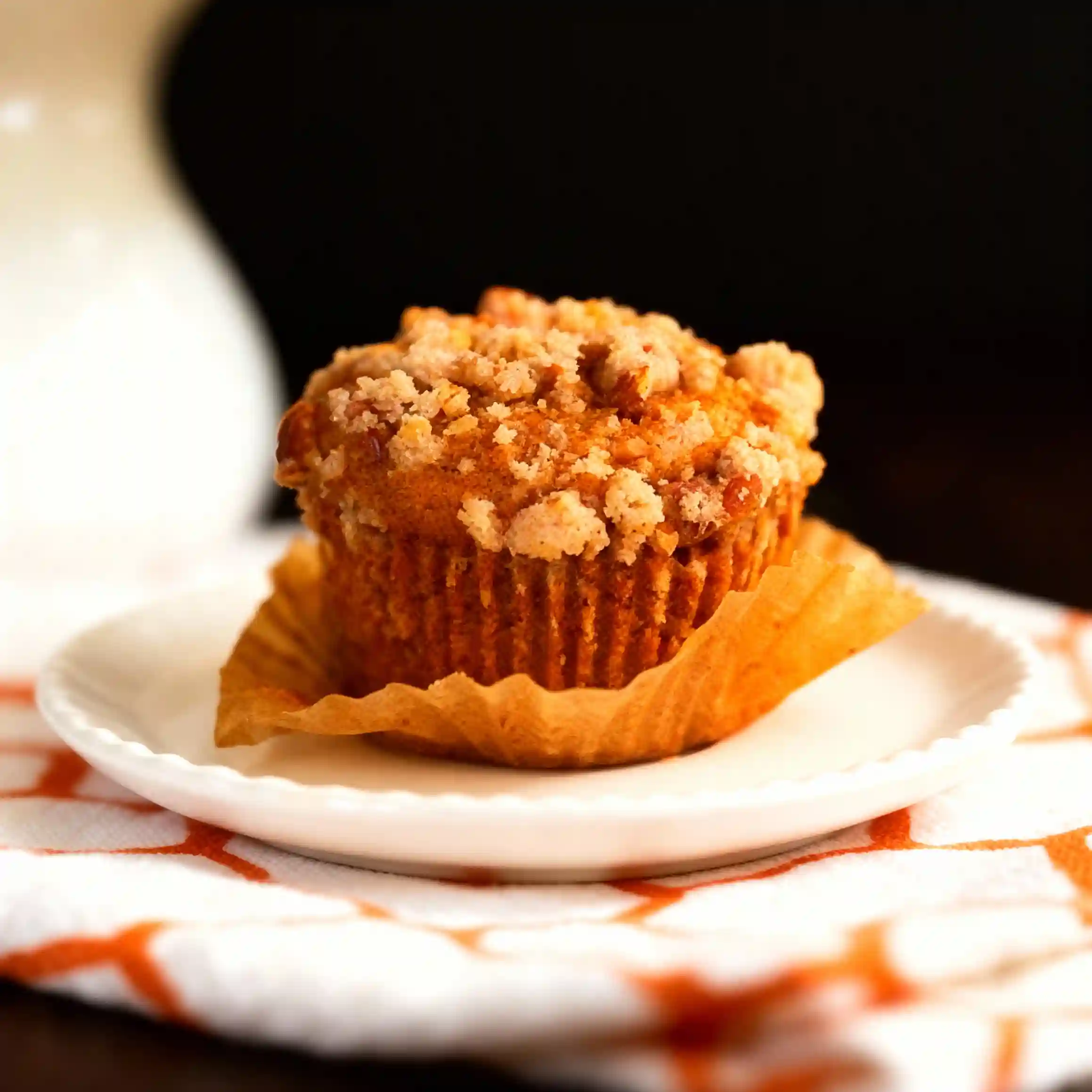 Pumpkin and Cream Cheese Muffins with Pecan Streusel