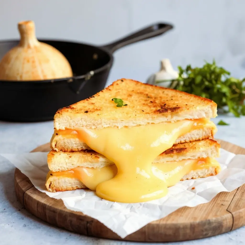 Garlic Butter Four Cheese Grilled Cheese