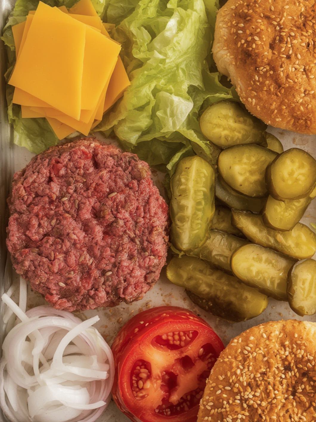 Ingredients for Big Mac Smash Tacos