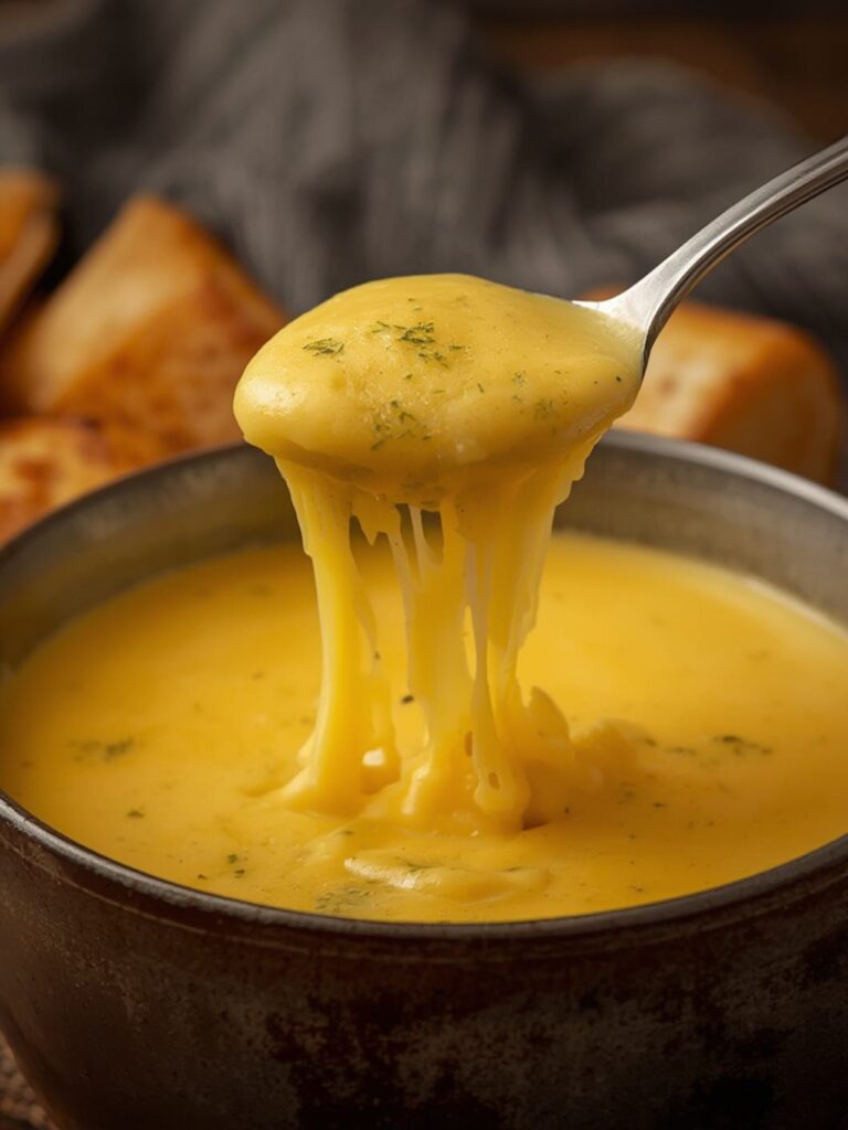 Cheese Fondue cooking