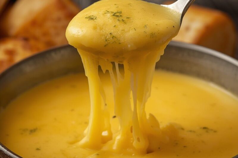 Cheese Fondue cooking