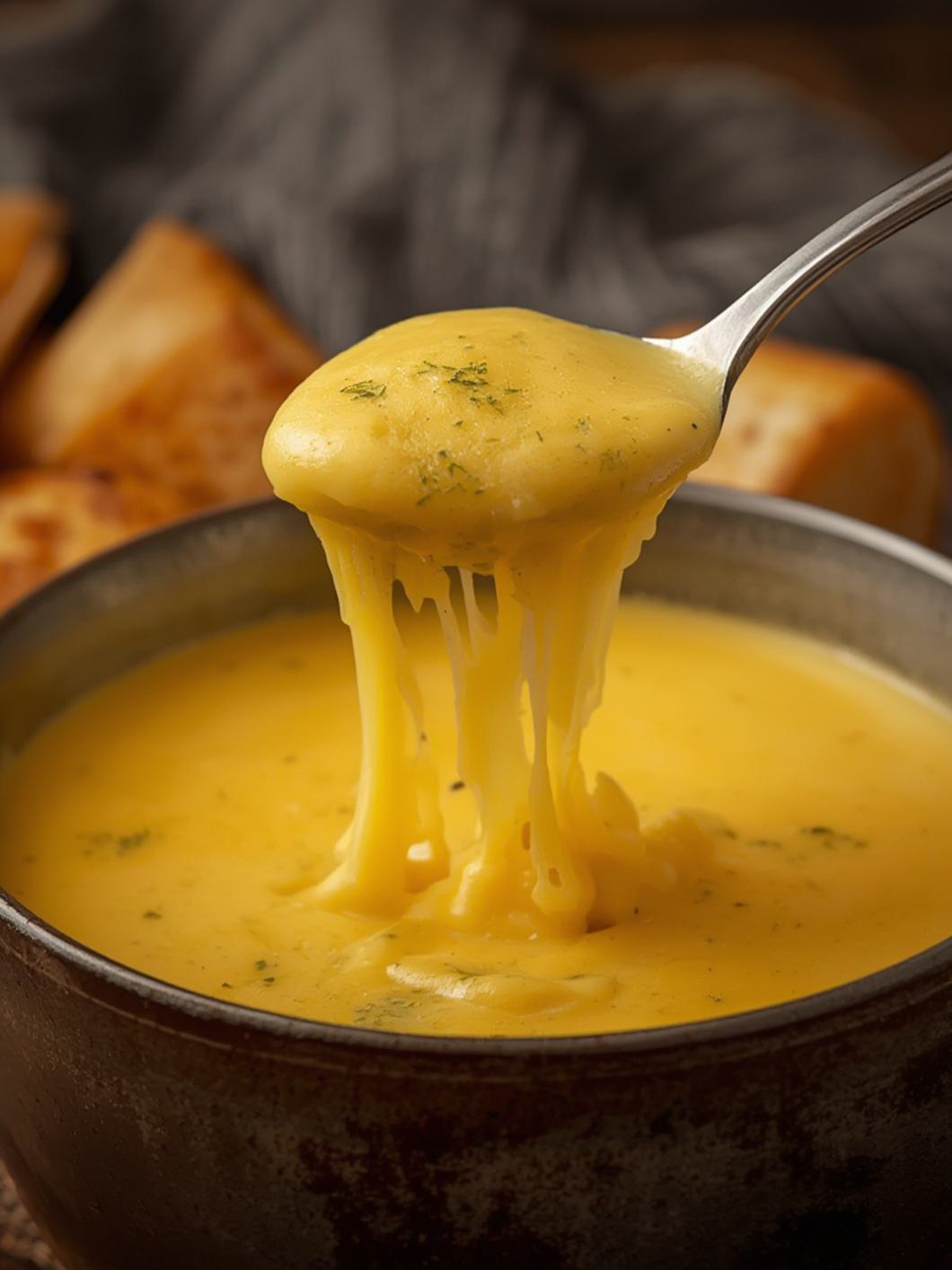 Cheese Fondue cooking