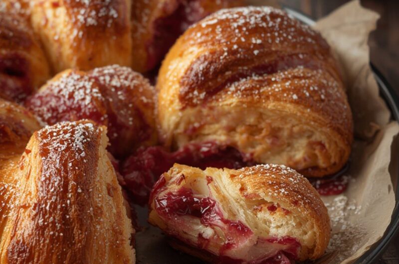 Cherry Danish Croissant Bake cooking