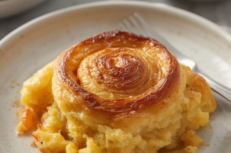 Crescent Roll Breakfast Casserole cooking