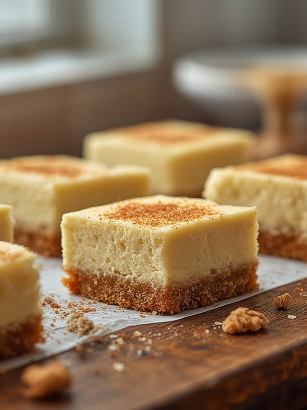 Eggnog Cheesecake Bars
