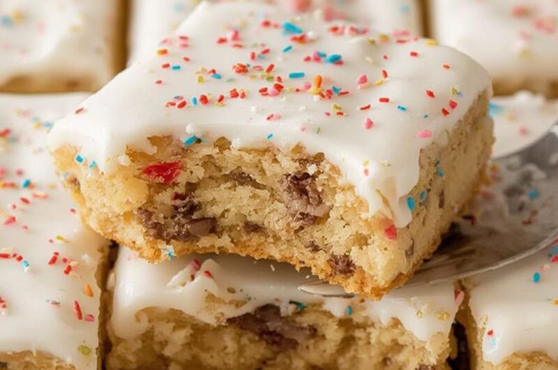 Frosted Sugar Cookie Bars cooking