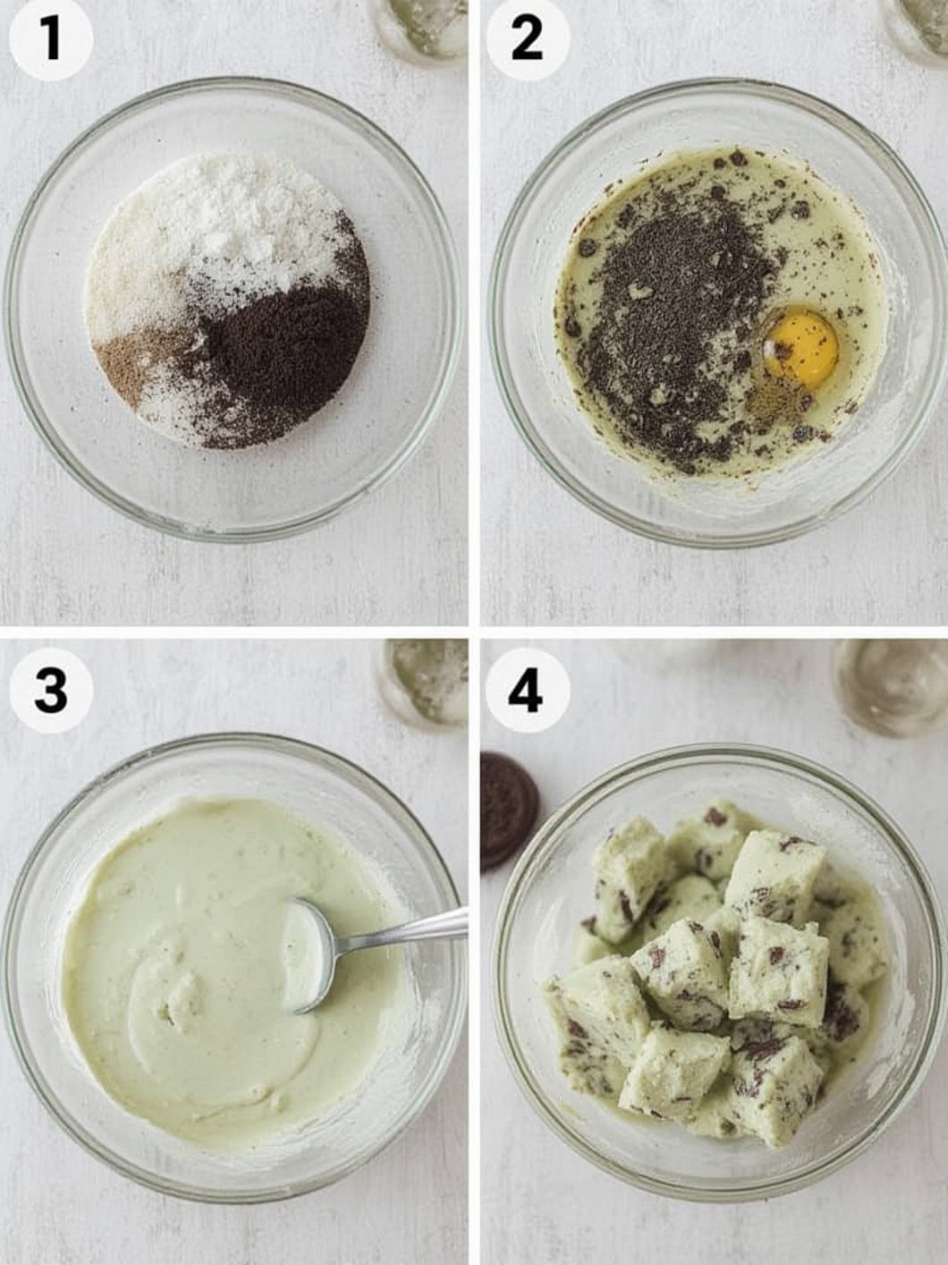 Mint Oreo Fudge steps