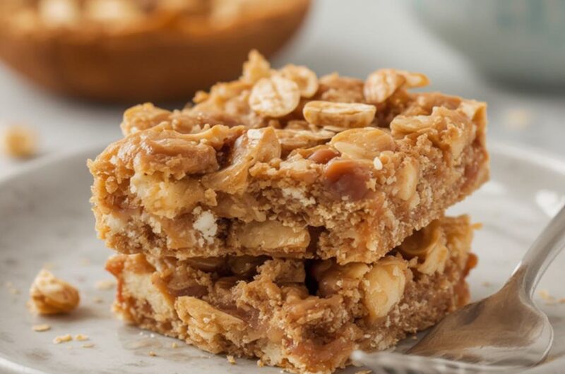 Oatmeal Carmelita Bars cooking