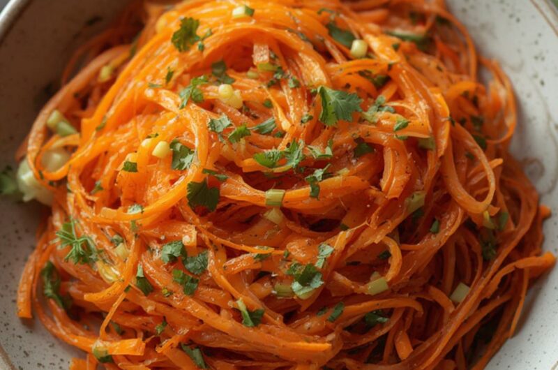 Ribbon Carrot Salad cooking