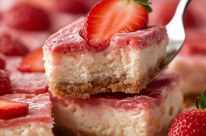 Strawberry Cheesecake Bars cooking