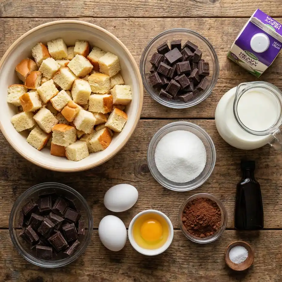 Dark Chocolate Bread Pudding