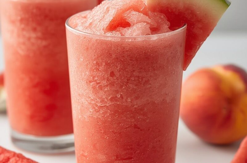 Watermelon Peach Slushies cooking