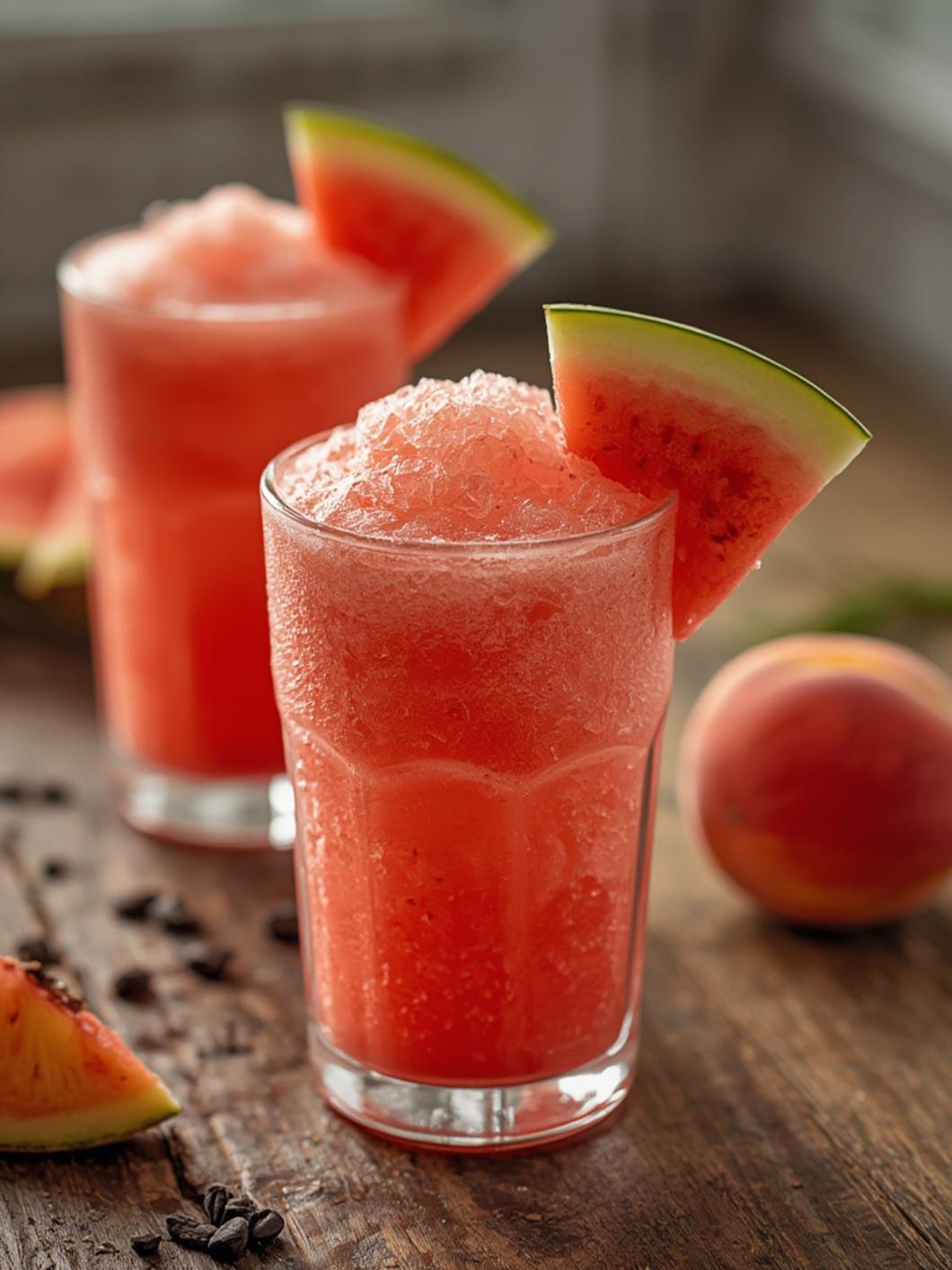 Watermelon Peach Slushies