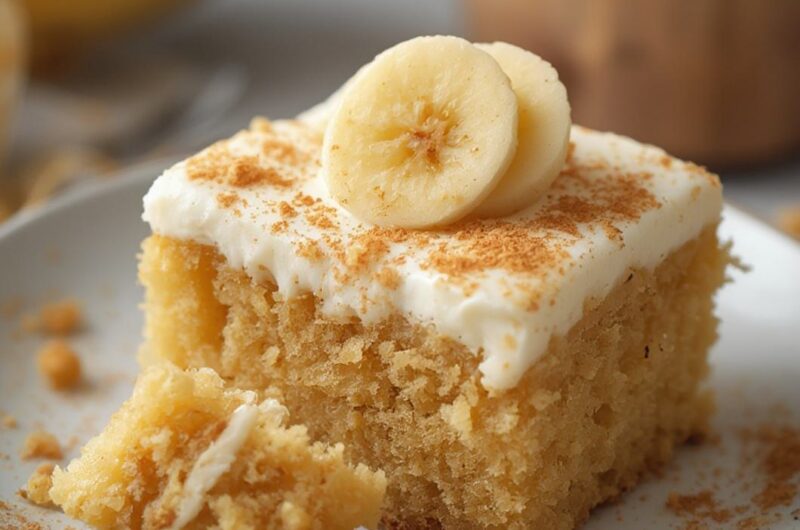 Banana Pudding Cake cooking