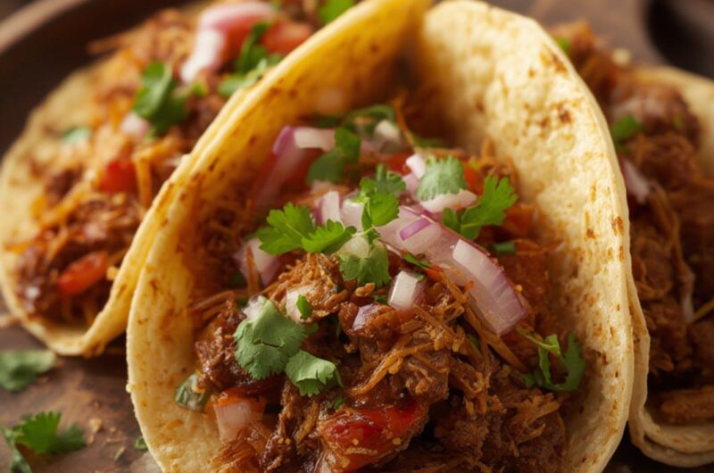 Beef Birria Tacos cooking