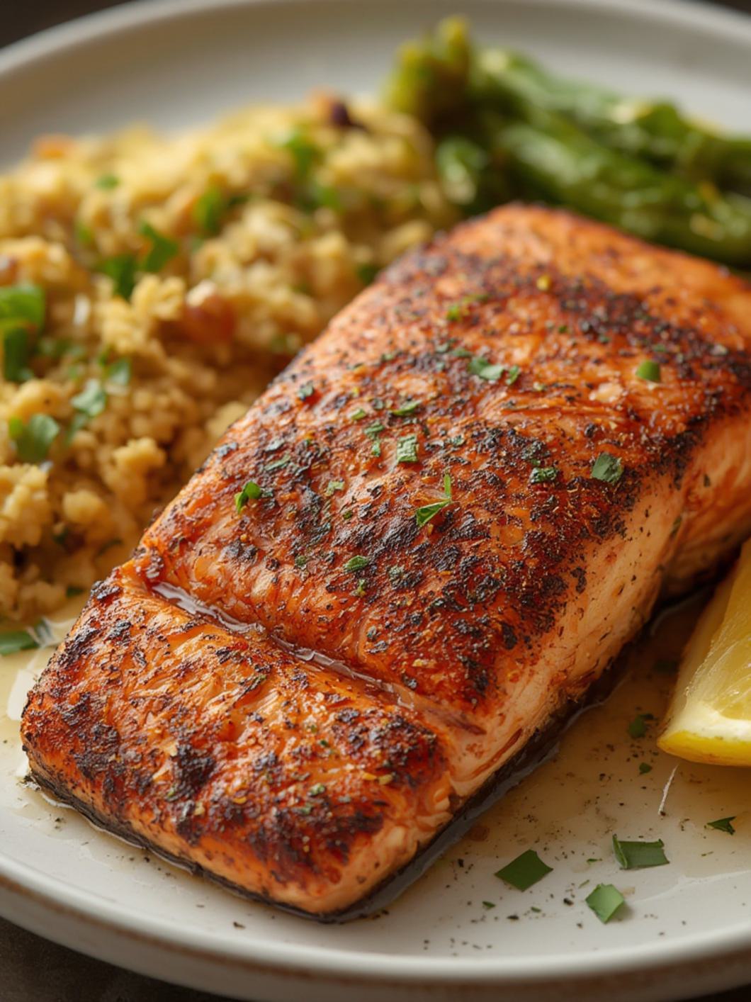 Blackened Salmon cooking