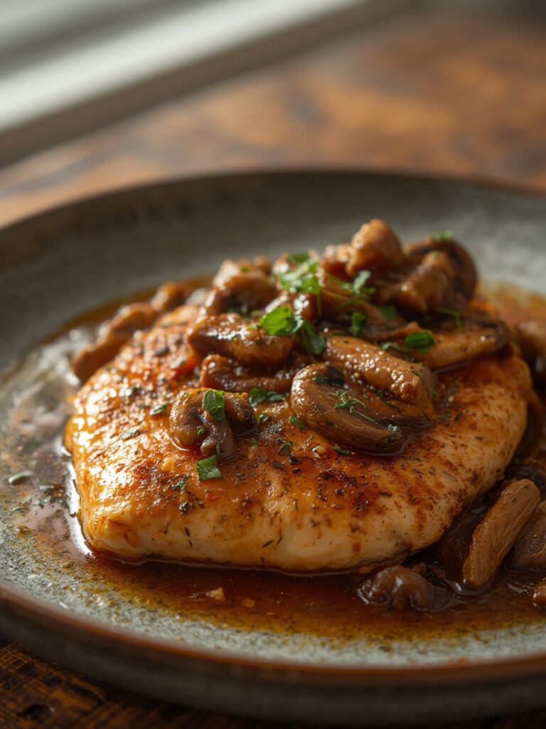 Braised Chicken Breast with Mushrooms