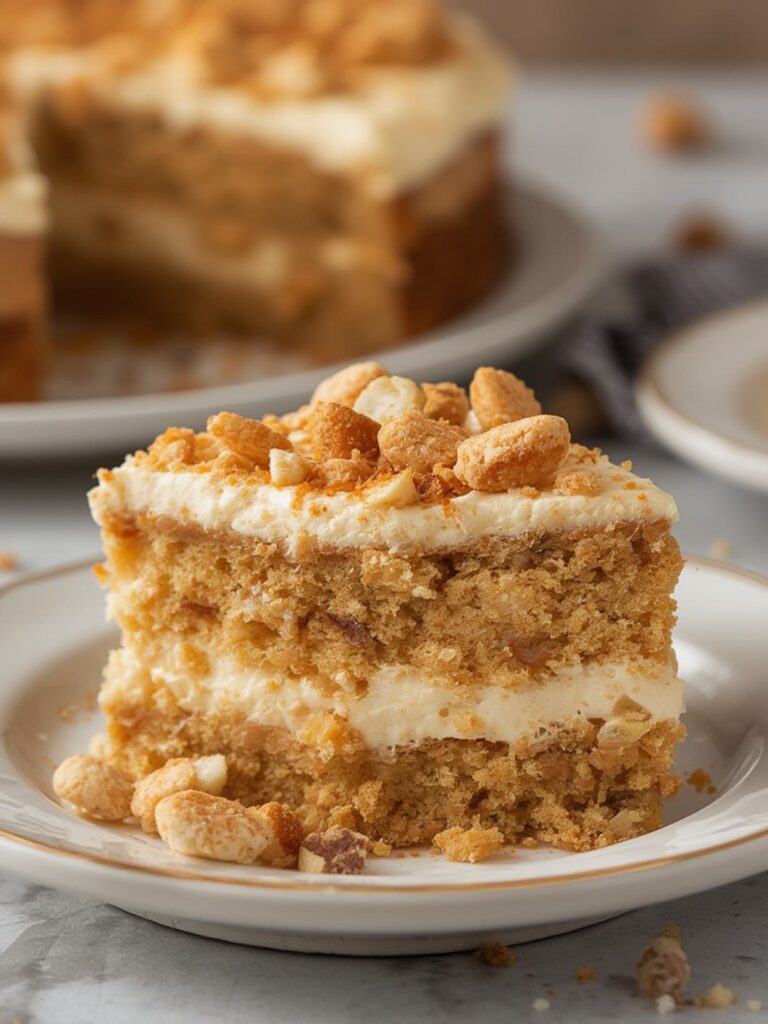 Butterfinger Poke Cake cooking