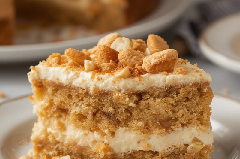 Butterfinger Poke Cake cooking