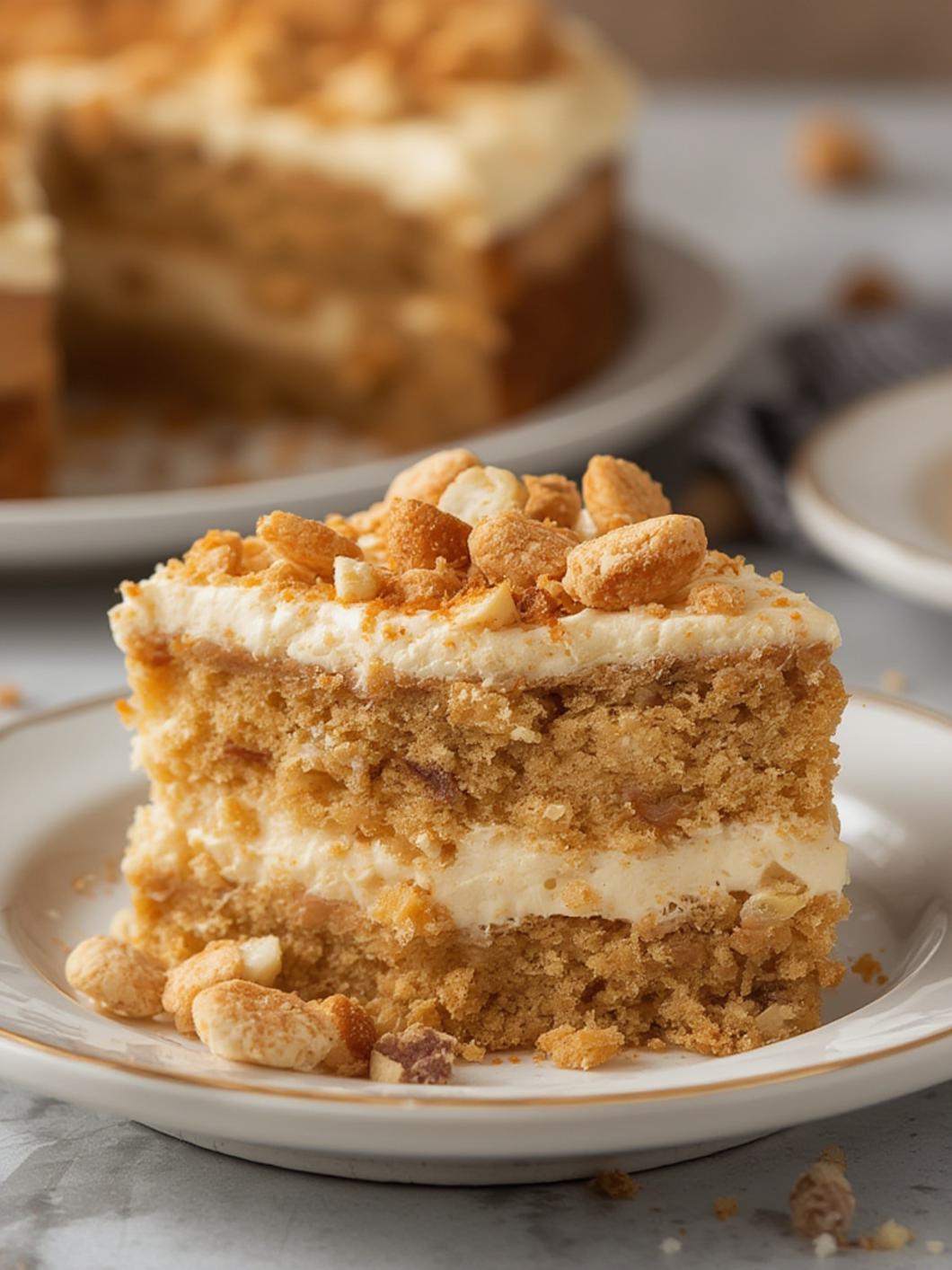 Butterfinger Poke Cake cooking