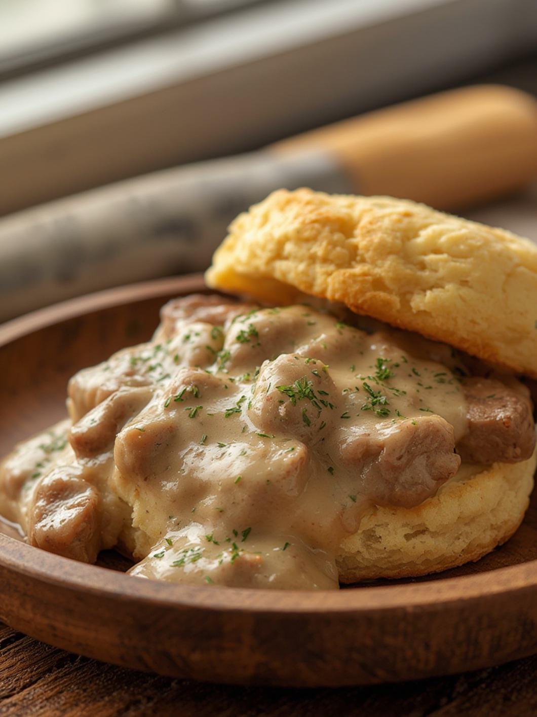 Buttermilk Biscuits And Sausage Cream Gravy