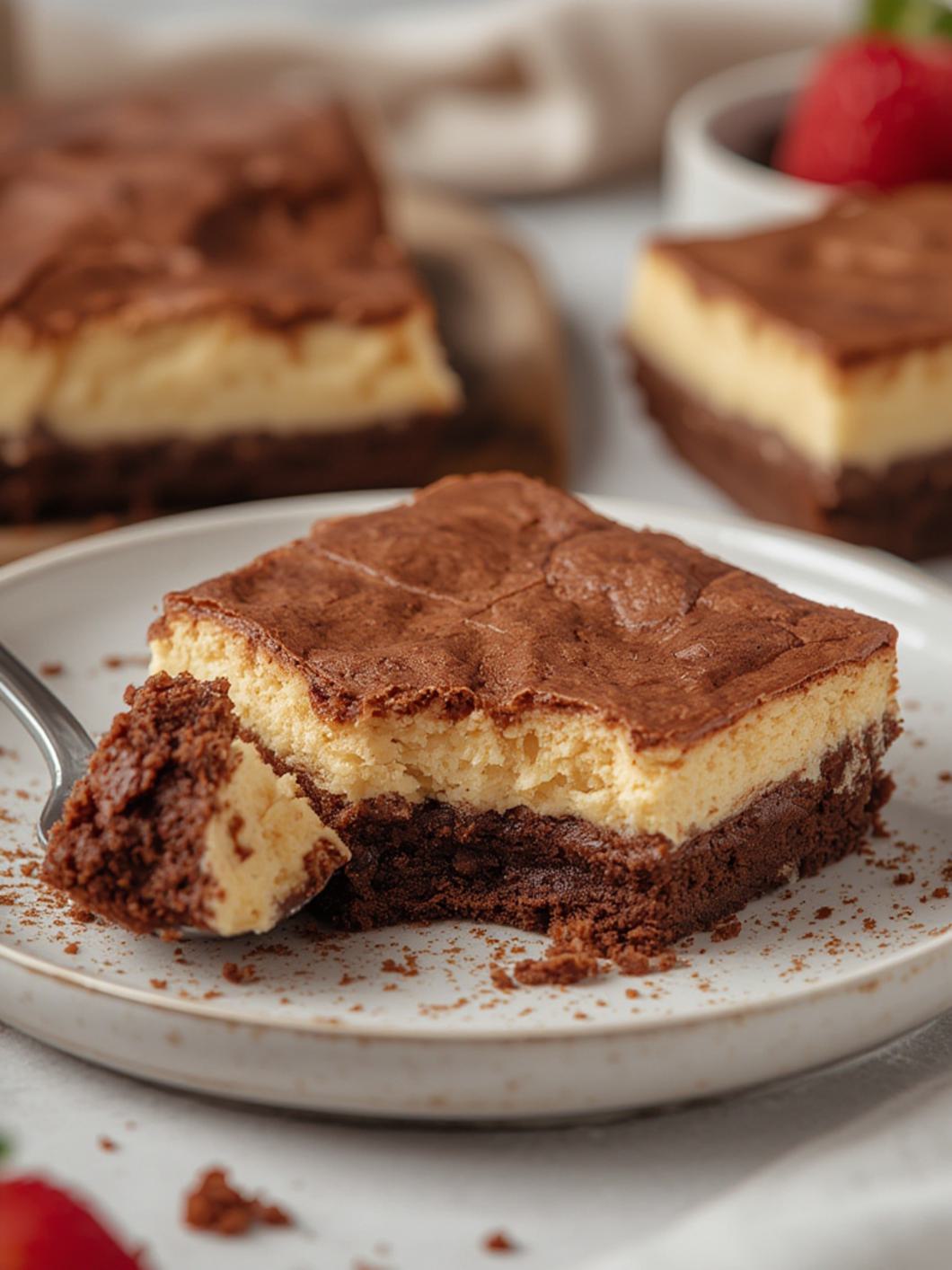 Cheesecake Brownies cooking