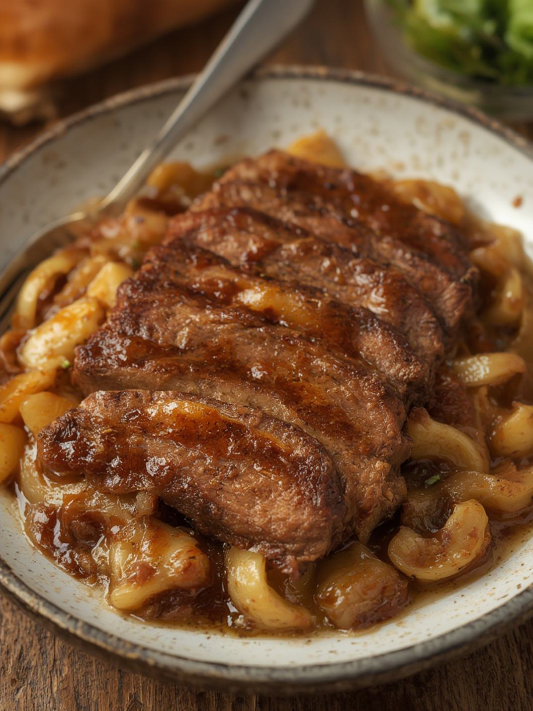 Cheesy French Onion Pot Roast cooking